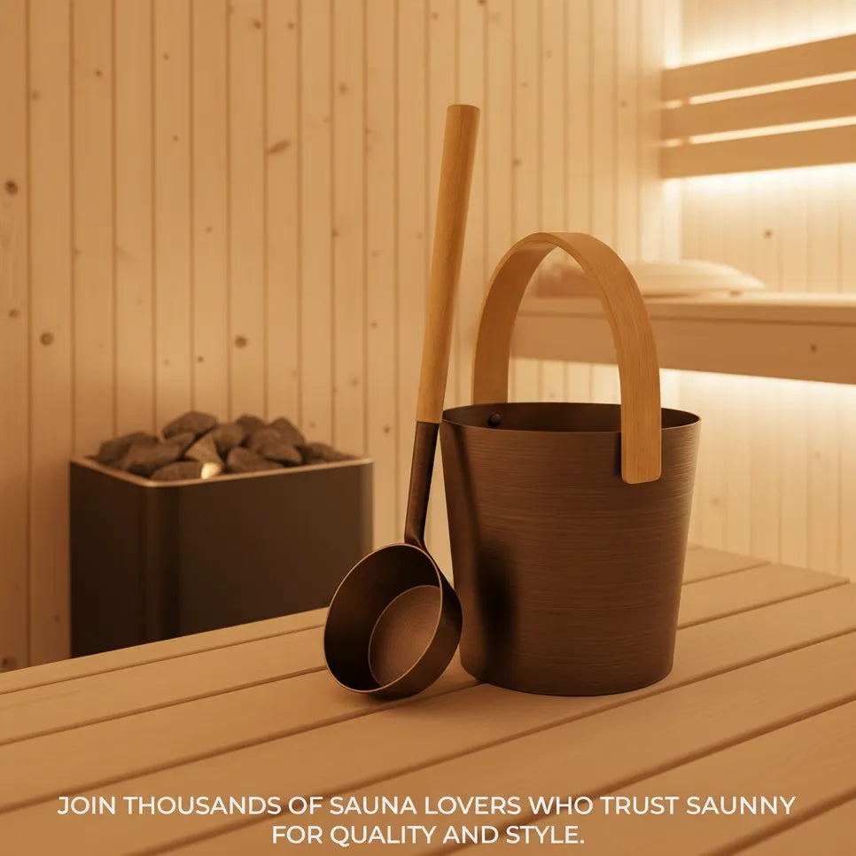 Aluminum Sauna Bucket and Ladle Set