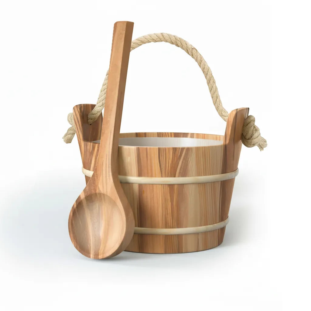 Sauna Bucket and Ladle Set | 1 Gallon (4 L) | Cedar/Pine | Saunny®