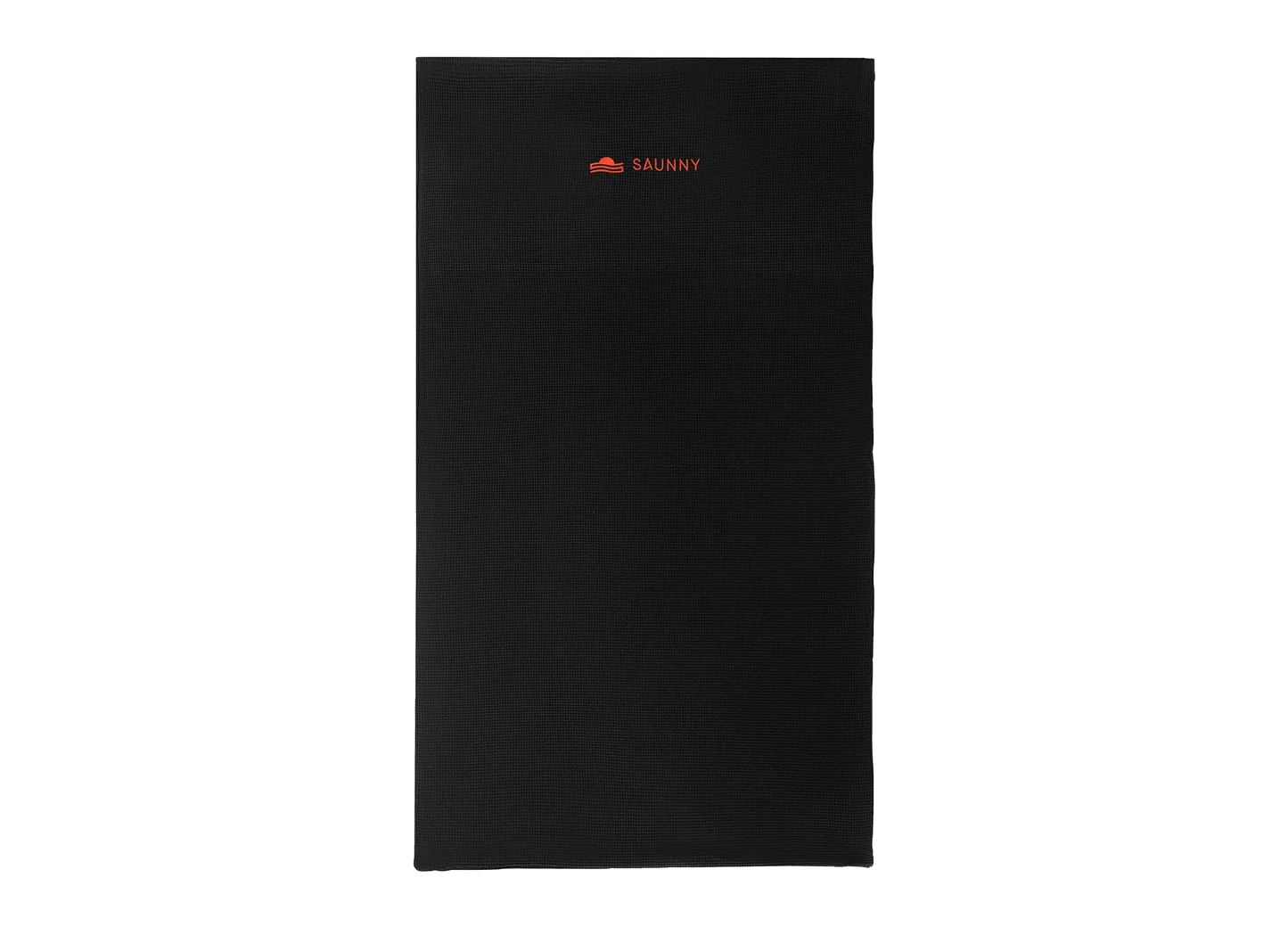 SAUNNY blanket insert laid flat, showing the full length and black cotton surface.