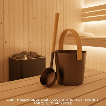 Aluminum Sauna Bucket and Ladle Set