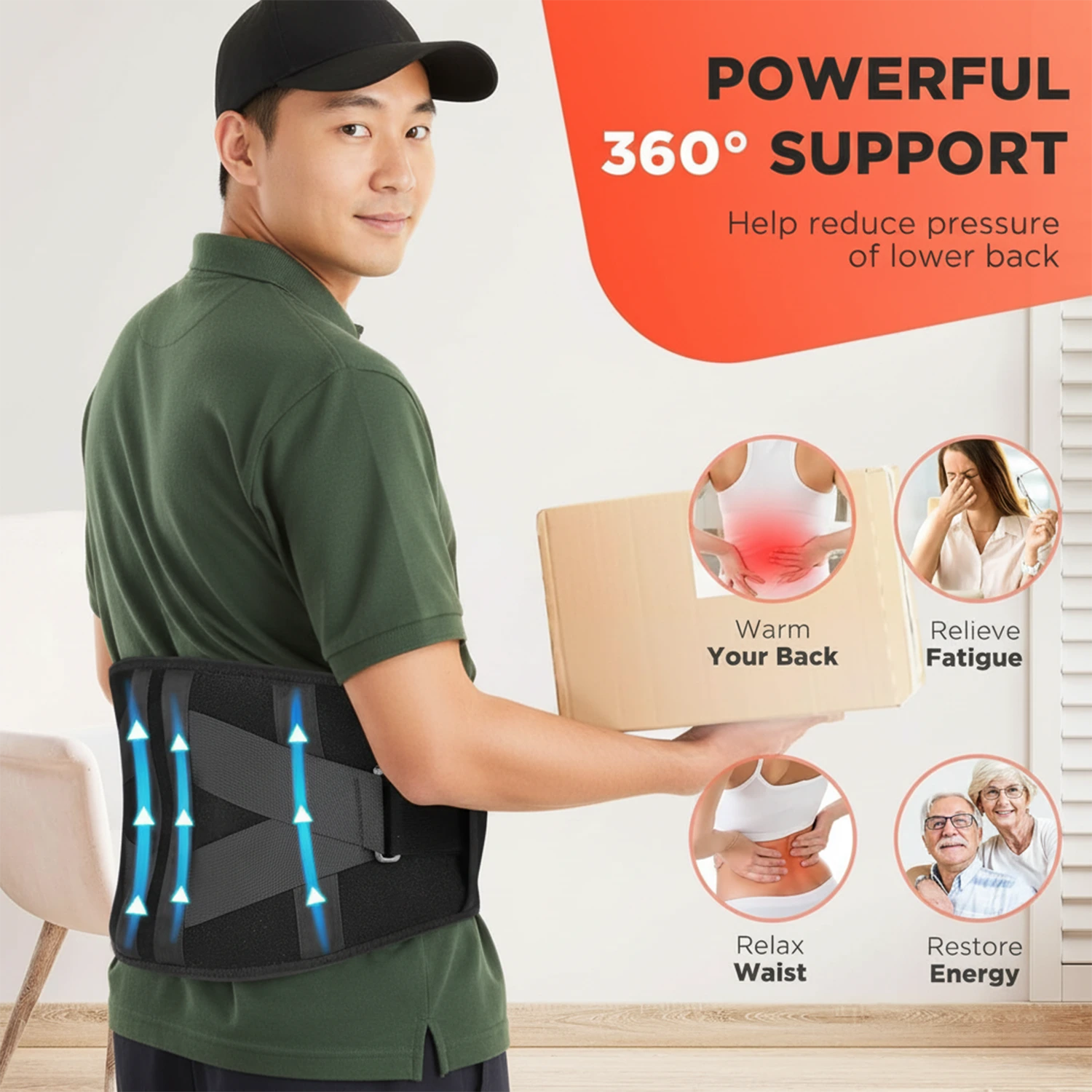 Red Light Therapy Massage Belt 5000mAh, Heat 113149F | Saunny Red Light Therapy Massage Belt 5000mAh, Heat 113149F | Saunny