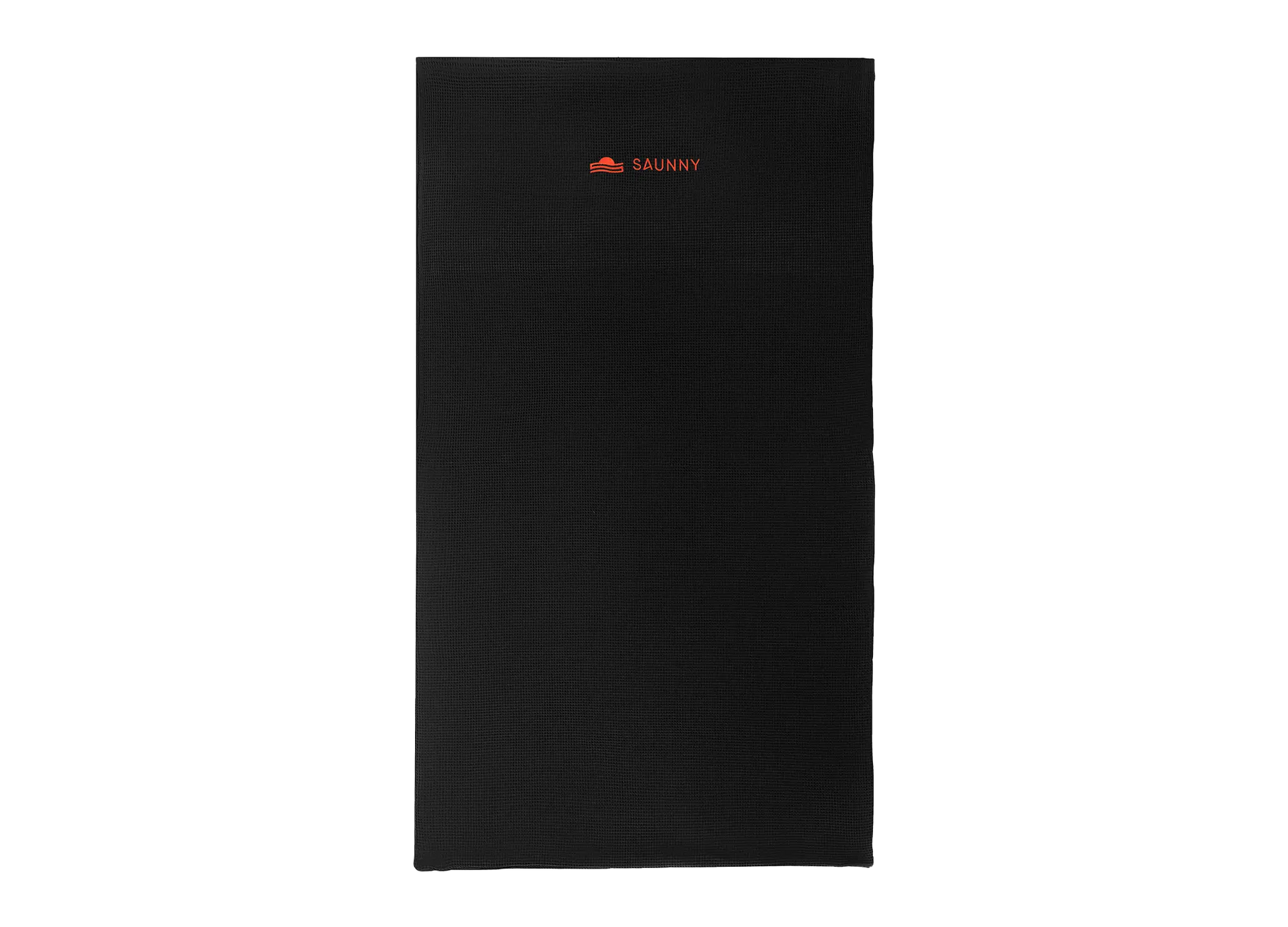 SAUNNY blanket insert laid flat, showing the full length and black cotton surface.