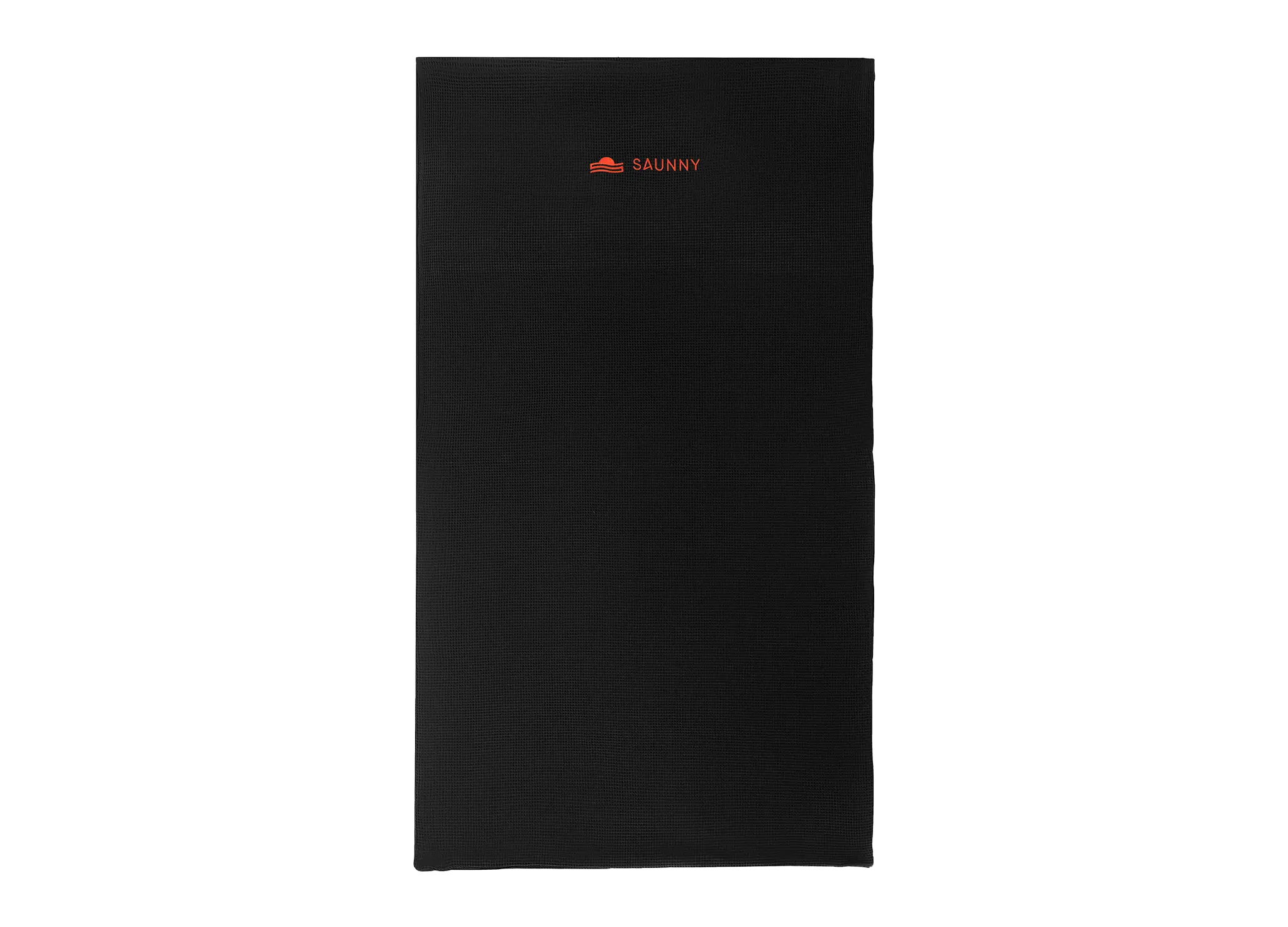 SAUNNY blanket insert laid flat, showing the full length and black cotton surface.