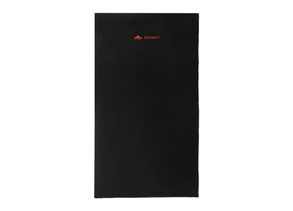 SAUNNY blanket insert laid flat, showing the full length and black cotton surface.