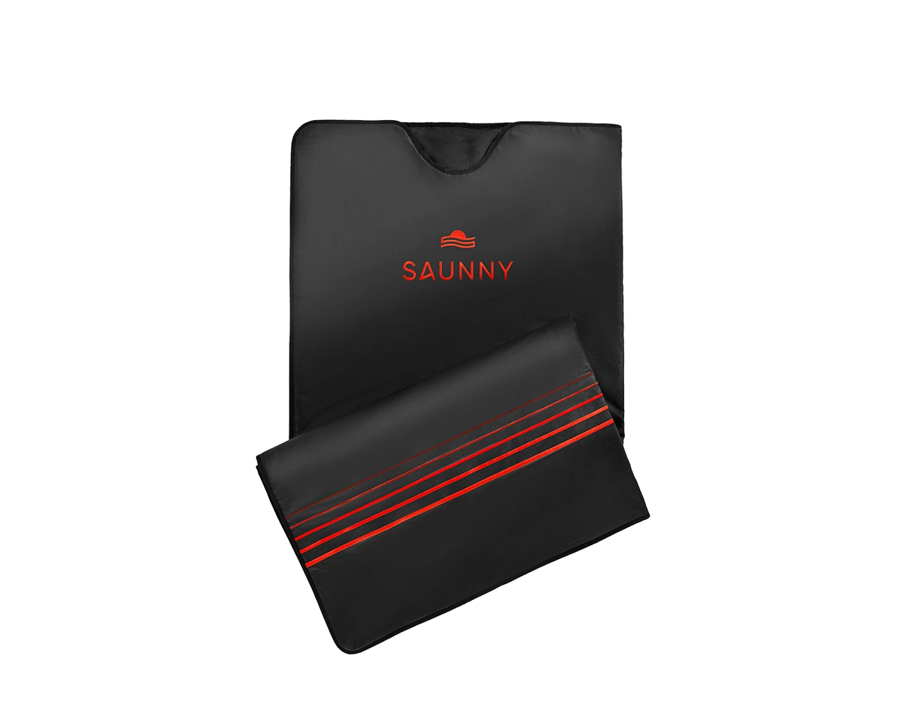 saunny brand infrared sauna blanket is displayed half-folded