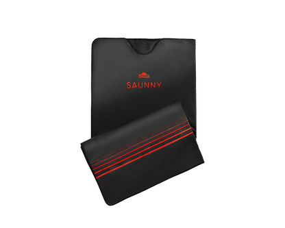 saunny brand infrared sauna blanket is displayed half-folded