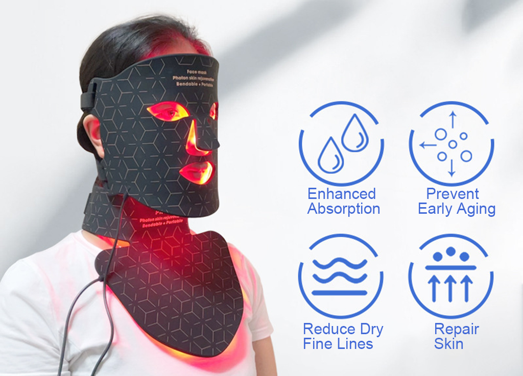 Red Light Face Mask With Neck